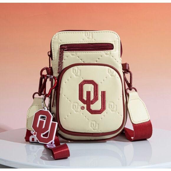 University of Oklahoma OU Sooners Crossbody Bag - Light Tan - Picture 1 of 5